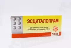 Эсциталопрам 10 мг таблетки покрытые пленочной оболочкой N28