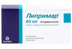 Липримар 40 мг таблетки покрытые пленочной оболочкой N30