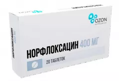 Норфлоксацин 400мг таблетки покрытые плёночной оболочкой N20