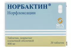 Норбактин 400 мг таблетки покрытые пленочной оболочкой N20