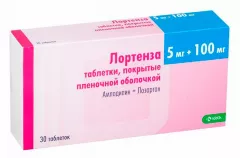 Лортенза 5мг+100мг таблетки покрытые пленочной оболочкой N30