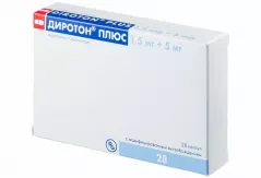 Диротон плюс 1,5мг+5мг капсулы с модифиц высвоб N28