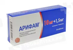 Арифам 10мг+1,5мг таблетки покрытые пленочной оболочкой с модифицированным высвобождением N30