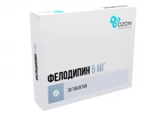 Фелодипин 5 мг таблетки покрытые пленочной оболочкой с пролонгированным высвобождением дейст N30