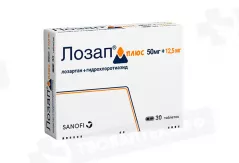 Лозап плюс 12,5мг+50мг таблетки покрытые пленочной оболочкой N30