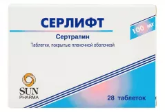 Серлифт 100 мг таблетки покрытые пленочной оболочкой N28