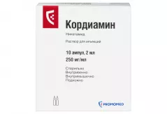 Кордиамин 250мг/мл раствор для инъекций 2мл N10