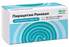 Пирацетам Реневал 400 мг таблетки покрытые пленочной оболочкой N60