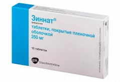 Зиннат 250 мг таблетки покрытые пленочной оболочкой N10