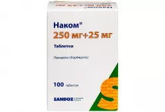 Наком 250мг+25мг таблетки N100