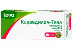 Карведилол Тева  6,25мг таблетки N30