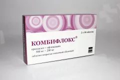 Комбифлокс 500мг+200мг таблетки покрытые пленочной оболочкой N20