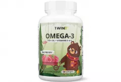 Омега-3 (Omega-3 Kids)+Vitamins D&E для детей от 3-х лет вкус малина/травы 1WIN капсулы N60 БАД