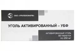 Уголь активированный 250 мг тбл N50