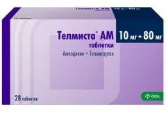 Телмиста АМ 10мг+80мг таблетки N28